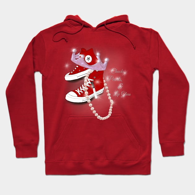 Chucks, pearls and Lip gloss Hoodie by byEstherReid